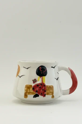 El İşlemesi Tasarım Seramik Kupa ve Tabak Seti - %100 El Yapımı Sanat