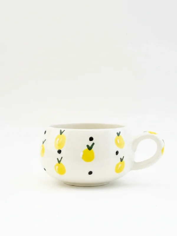 Busanat Özel Tasarım El Yapımı Seramik Kahve bardağı ve Tabağı - Modern Sanat Serisi