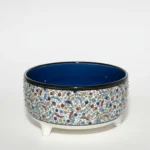 El Yapımı Modern Desenli Üç Ayaklı Seramik Kase – Özel Tasarım Sunum ve Dekorasyon Kasesi