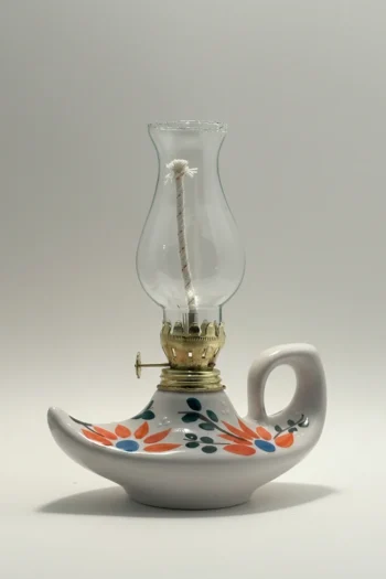 Nostaljik El Yapımı Cam Gaz Lambası – Dekoratif Retro Aydınlatma