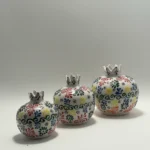 Dekoratif El Yapımı 3’lü Nar Seti - Bereket Temalı Modern Süs Eşyası