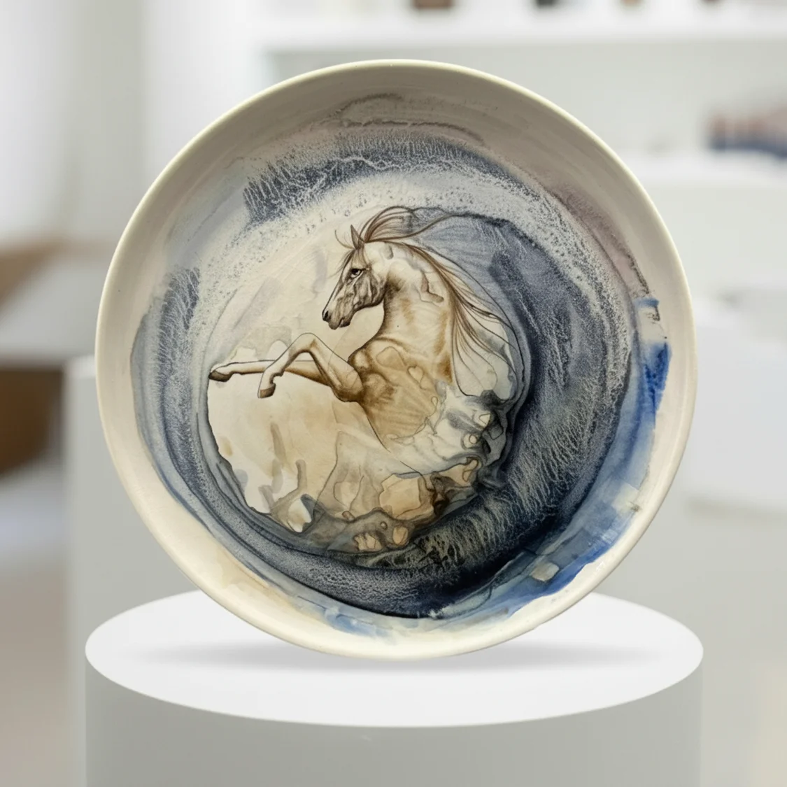 40 cm El Yapımı Ebruli Desenli Dekoratif Seramik Tabak – Busanat Özel Tasarım 40 cm El Yapımı Ebruli Desenli Dekoratif Seramik Tabak – Busanat Özel Tasarım