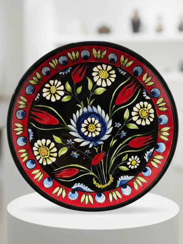 El İşçiliği Özel Tasarım Dekoratif Çini Tabak - Busanat Sanat Koleksiyonu