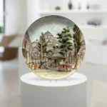 Elde Çizilmiş İstanbul Temalı Özel Tasarım Dekoratif Seramik Tabak - Busanat