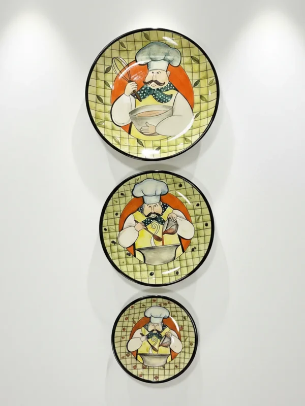 Busanat El Yapımı Tasarım 3’lü Dekoratif Tabak Seti – Özel İşçilikli Duvar ve Masa Aksesuarı