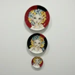 Busanat El Yapımı Tasarım Üçlü Seramik Tabak Seti – Dekoratif Sunum Takımı