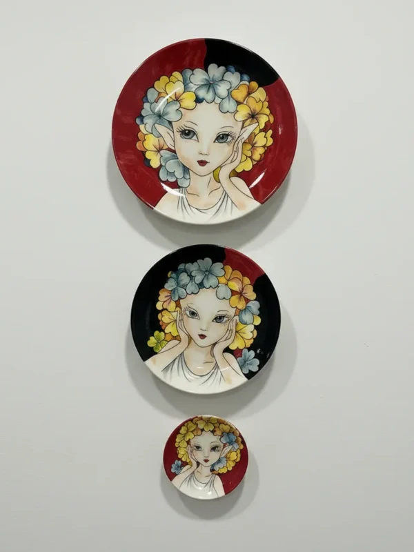 Busanat El Yapımı Tasarım Üçlü Seramik Tabak Seti – Dekoratif Sunum Takımı