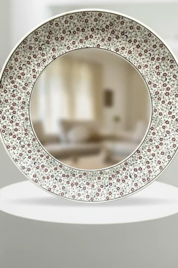 El Yapımı Aynalı Seramik Tabak - Özel Tasarım Dekoratif Duvar Tabağı