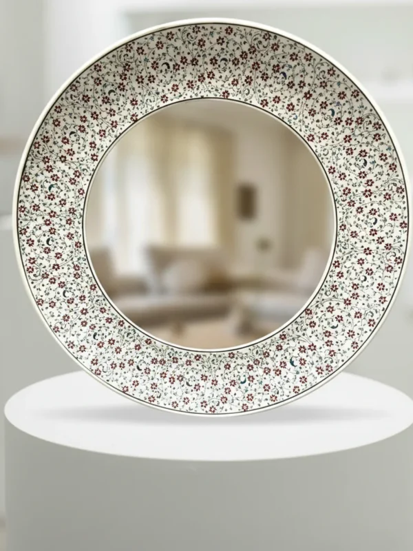 El Yapımı Aynalı Seramik Tabak - Özel Tasarım Dekoratif Duvar Tabağı