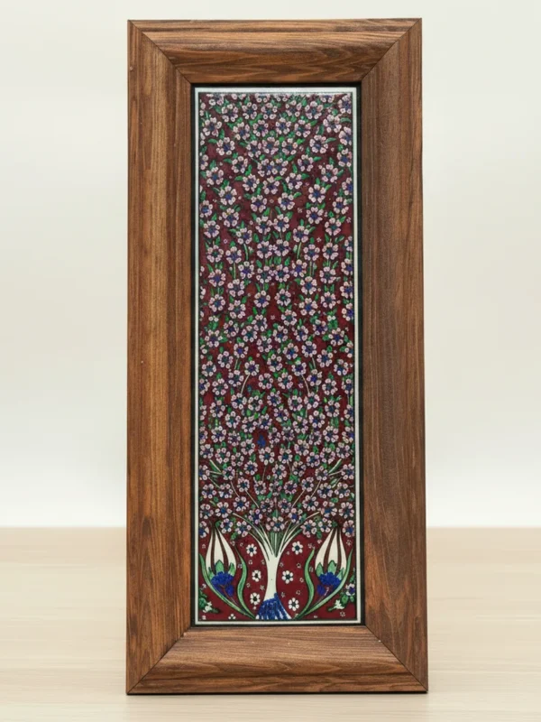 El İşçiliği Kabartmalı Karo Tablo - Gece Parlayan Fosforlu ve Ahşap Çerçeveli Dekoratif Sanat