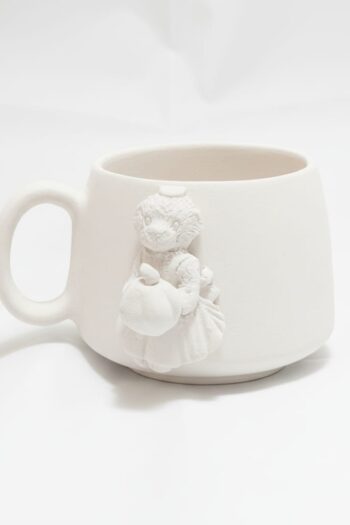 2 Boyutlu Tasarım Seramik Boyama Kupası - 1050°C Sır Pişirimine Uygun (Bisküvi Ürün)