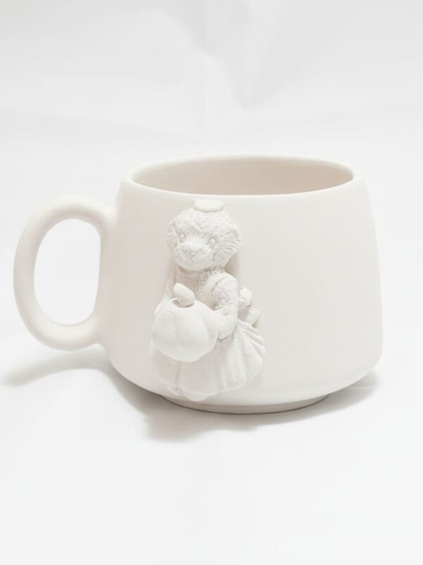 2 Boyutlu Tasarım Seramik Boyama Kupası - 1050°C Sır Pişirimine Uygun (Bisküvi Ürün)