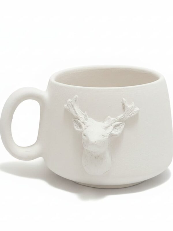 2 Boyutlu Tasarım Seramik Boyama Kupası - 1050°C Sır Pişirimine Uygun (Bisküvi Ürün)