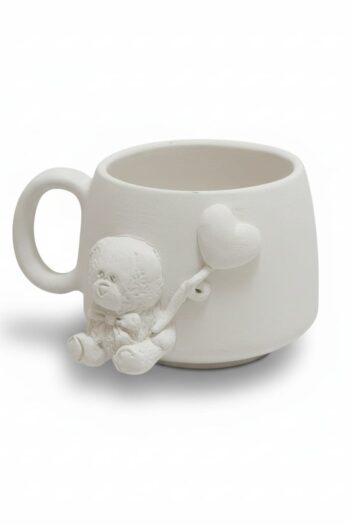 2 Boyutlu Tasarım Seramik Boyama Kupası - 1050°C Sır Pişirimine Uygun (Bisküvi Ürün)