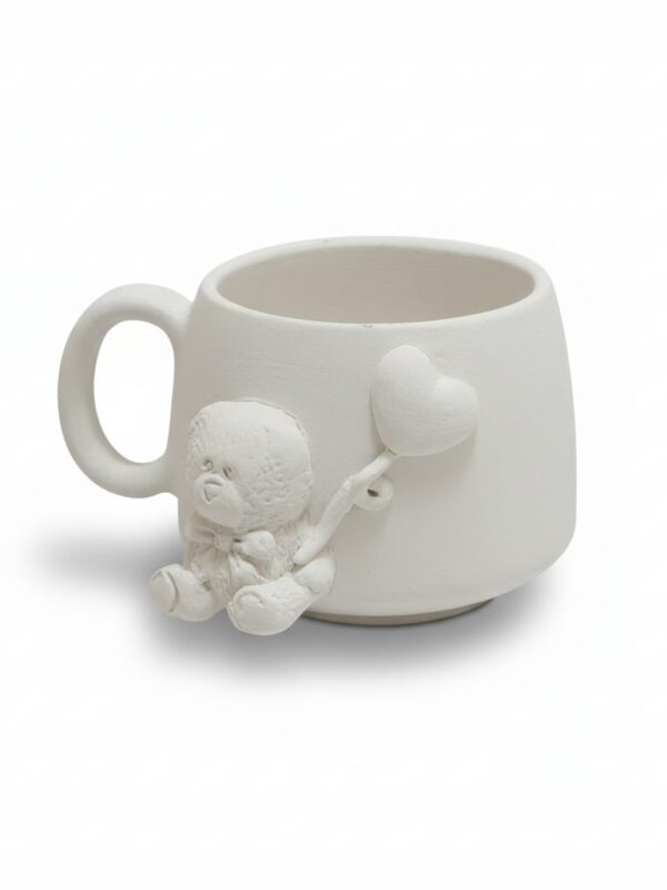 2 Boyutlu Tasarım Seramik Boyama Kupası - 1050°C Sır Pişirimine Uygun (Bisküvi Ürün)