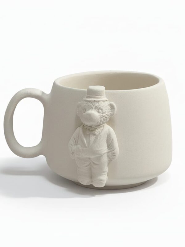 2 Boyutlu Tasarım Seramik Boyama Kupası - 1050°C Sır Pişirimine Uygun (Bisküvi Ürün)