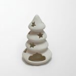 Çam Ağacı Formunda Bisküvi Çini Mumluk - Sır Altı Boyamaya Uygun (900-950°C)