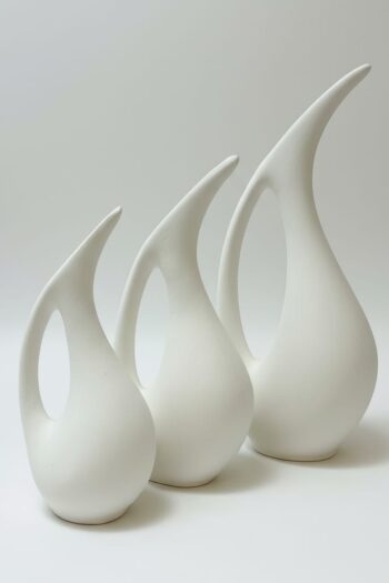 El Yapımı 3’lü Pelikan Çini Vazo Seti