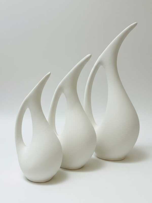 El Yapımı 3’lü Pelikan Çini Vazo Seti