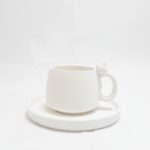 Balkabağı Figürlü El Yapımı Seramik Kupa ve Tabak Seti (Bisküvi Ürün)