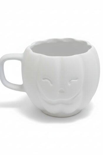 Bal Kabağı Desenli Seramik Kupa Bisküvi