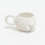 El Yapımı Deniz Temalı Seramik Kupa - Kaplumbağa ve Dalga Desenli (1050°C)