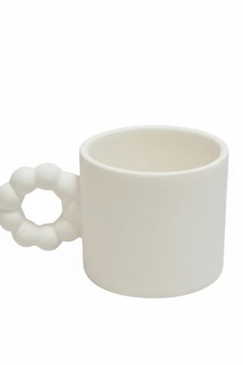 Boncuk Detaylı Seramik Pisküvi Kupa – Boyanabilir Seramik Formu