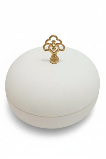 Çini Bisküvi Kapaklı Şekerlik ve Takı Kutusu - Boyanabilir Seramik Form