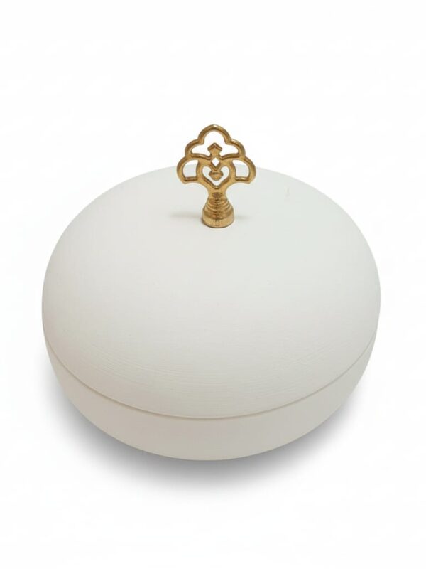 Çini Bisküvi Kapaklı Şekerlik ve Takı Kutusu - Boyanabilir Seramik Form