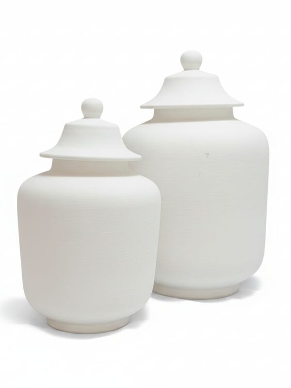 Seramik Bisküvi Kapaklı bal Küp - Boyanabilir Dekoratif Saklama Kabı (Ham Seramik)