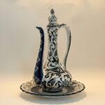 Tasarım Tabaklı Dekoratif İbrik - Geleneksel El İşçiliği Şık Sunum Seti